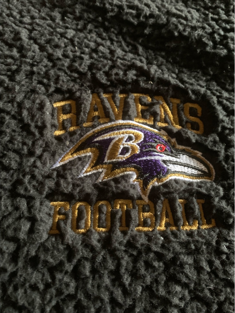 Men’s Black Sherpa Ravens Crewneck Pullover - Picture 5 of 10